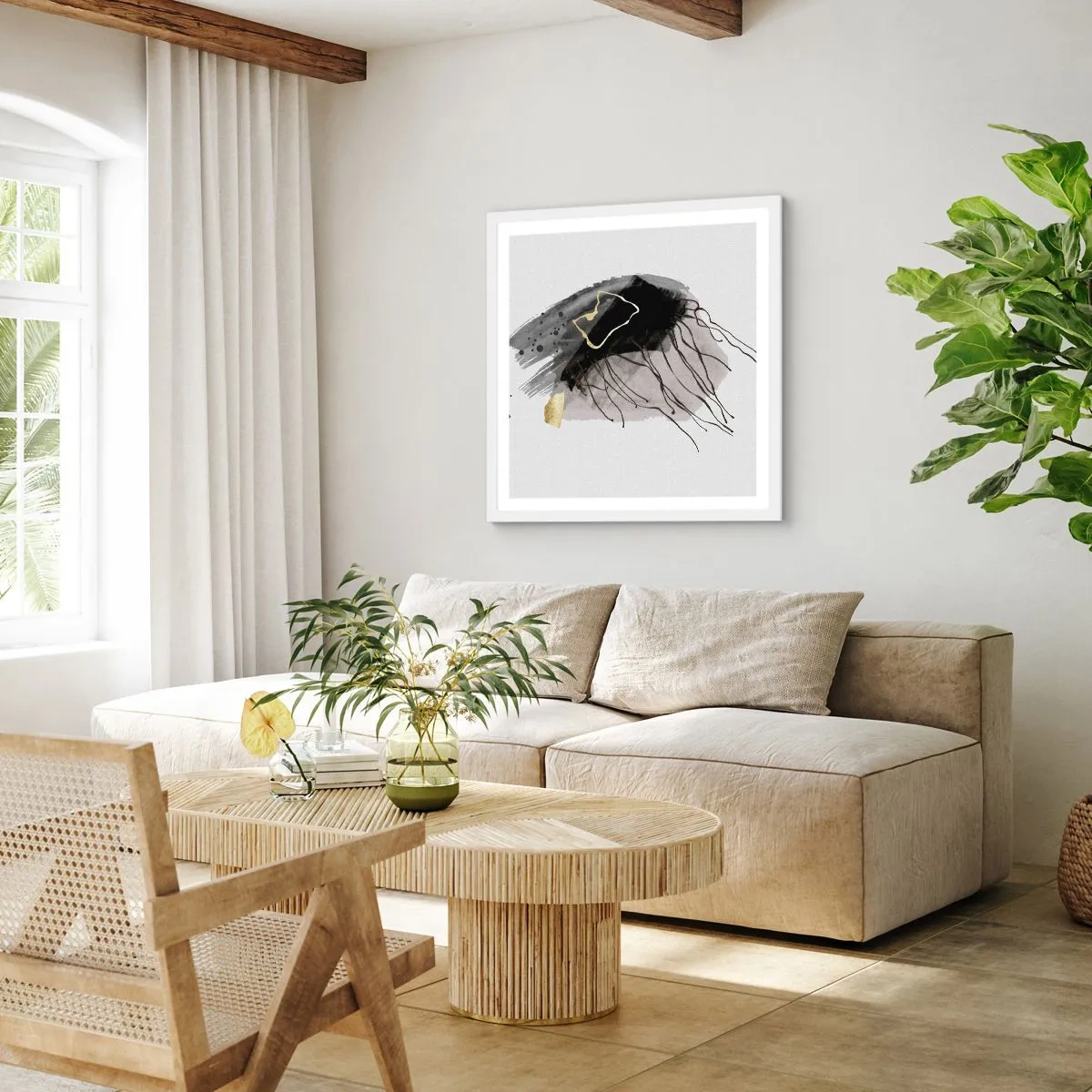 Poszter fekete keretben - Feketében és aranyban - 60x60 cm