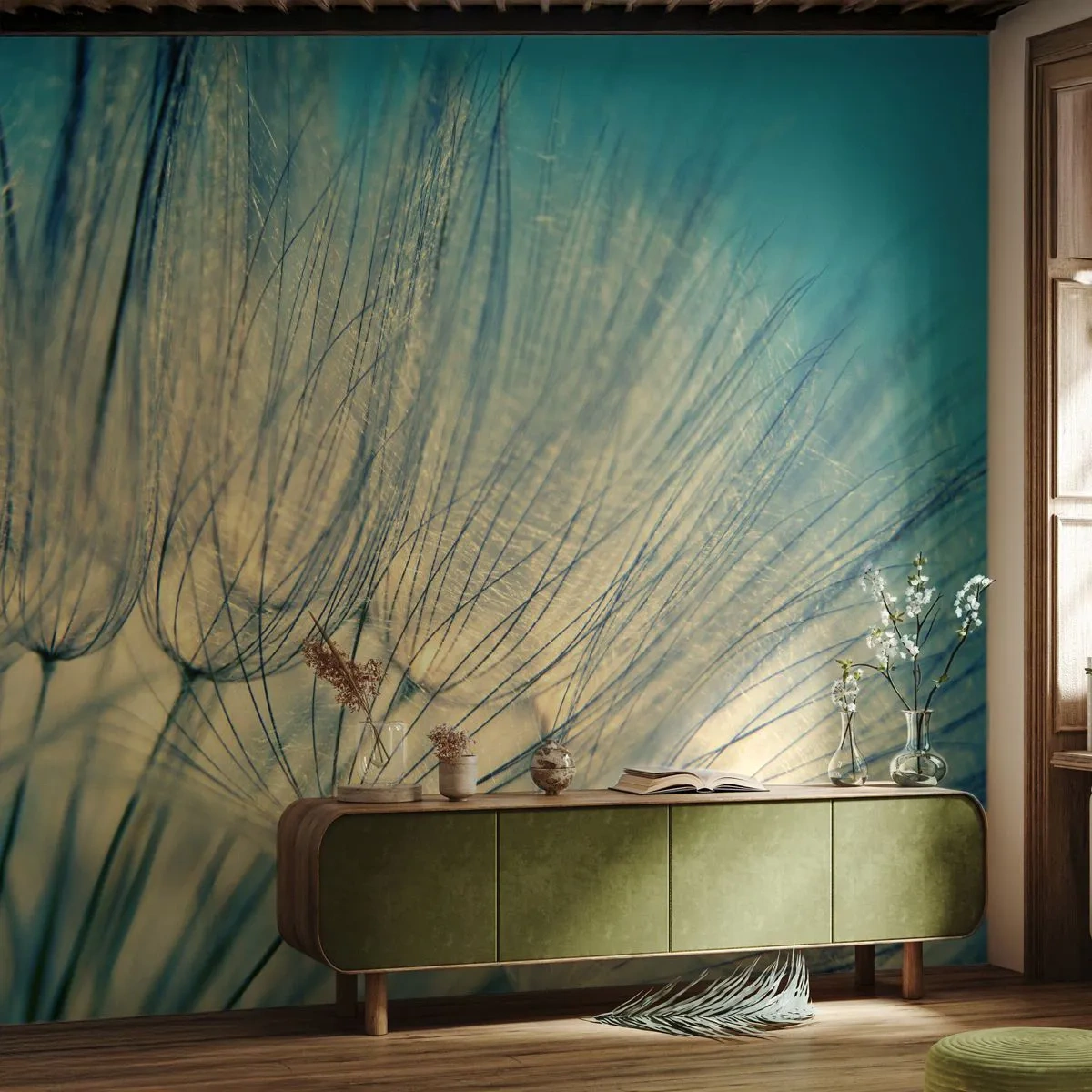 Fotótapéta Premium Canvas - A szélre várva - Pitypang, Rét, Természet - 400x280 cm