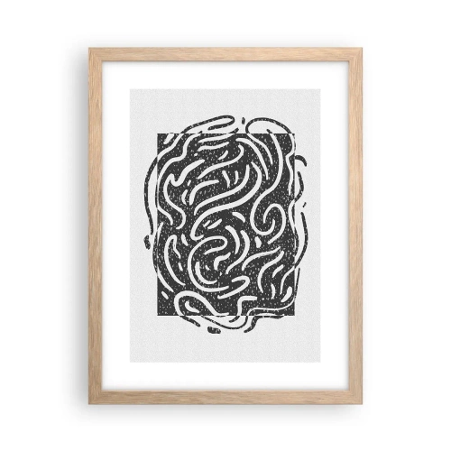 Poszter világos tölgy keretben - Absztrakció: örömtánc - 30x40 cm