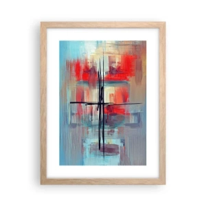 Poszter világos tölgy keretben - Tájkép egy ismeretlen dimenzióban - 30x40 cm