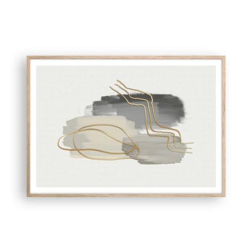 Poszter világos tölgy keretben - Létezés és mozgás - 100x70 cm