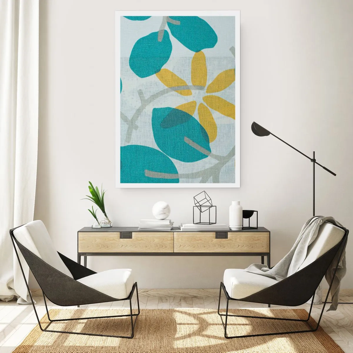 Poszter - Azúrkék levelek között - 61x91 cm