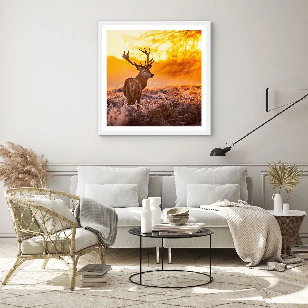 Poszter fekete keretben - Az őszi erdő királya - 50x50 cm