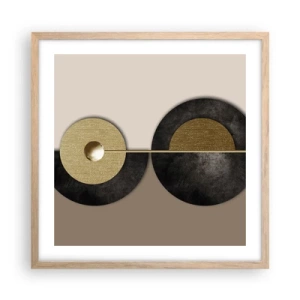 Poszter világos tölgy keretben - Variációk egy kör körül - 50x50 cm
