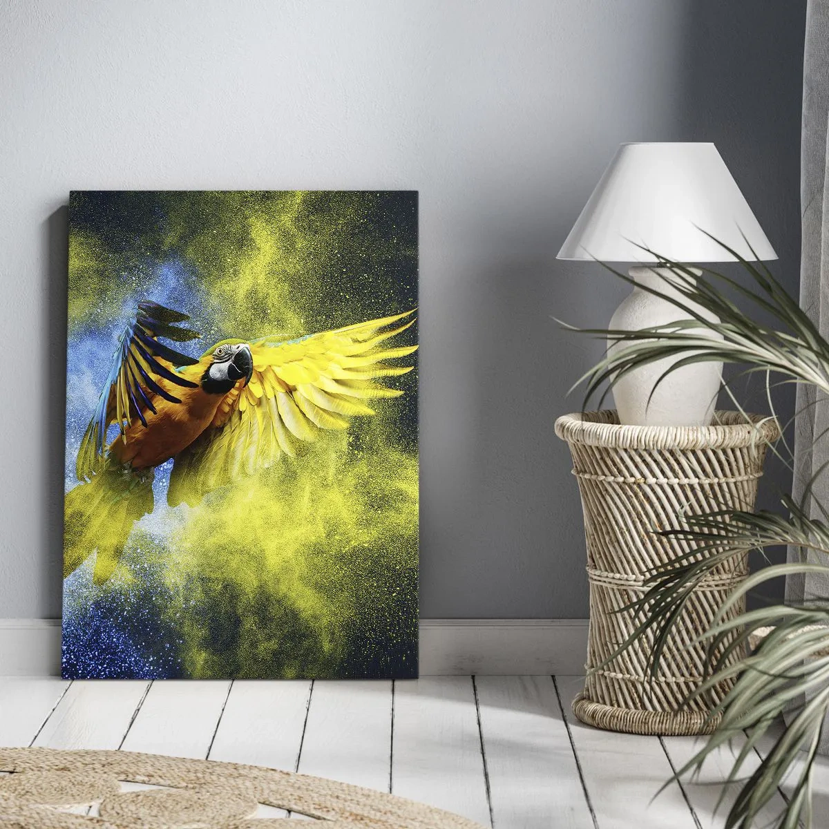 Vászonkép - A kék és arany porban - 65x120 cm