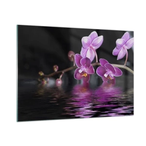 Üveg kép - Lila a szépség tükörképe - 100x70 cm