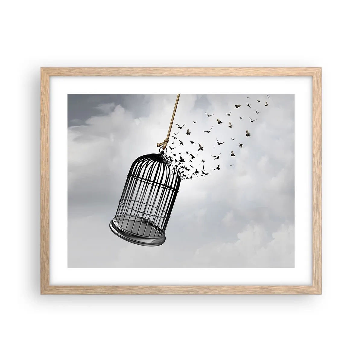 Poszter világos tölgy keretben - Hit... Remény... Szabadság! - 50x40 cm