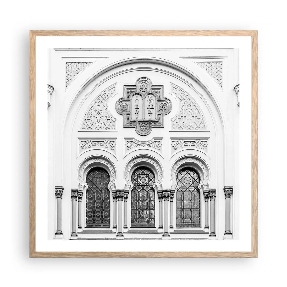 Poszter világos tölgy keretben - A kultúrák határán - 60x60 cm