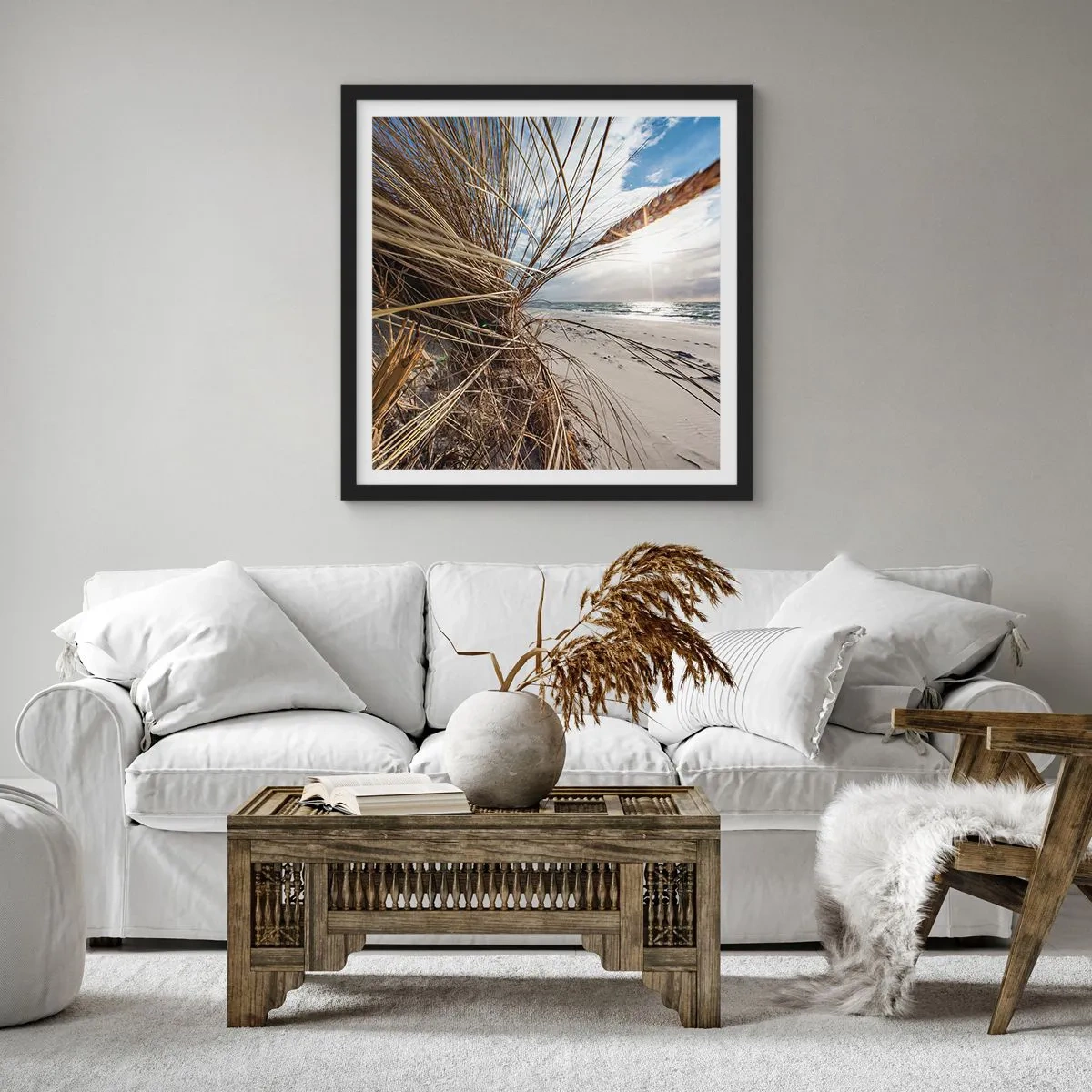 Poszter fehér keretben - Az elemek találkozása - 60x60 cm