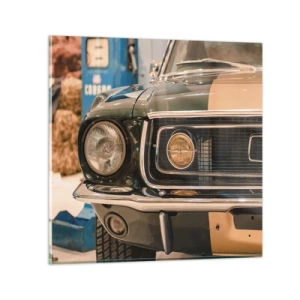 Üveg kép - Találkozás a legendával - 40x40 cm