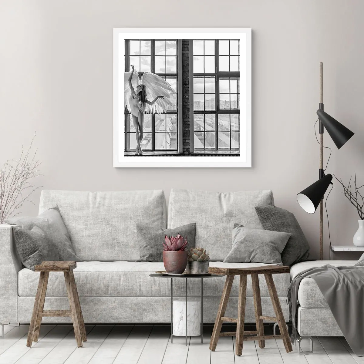 Poszter fekete keretben - Angyalok városa? - 30x30 cm