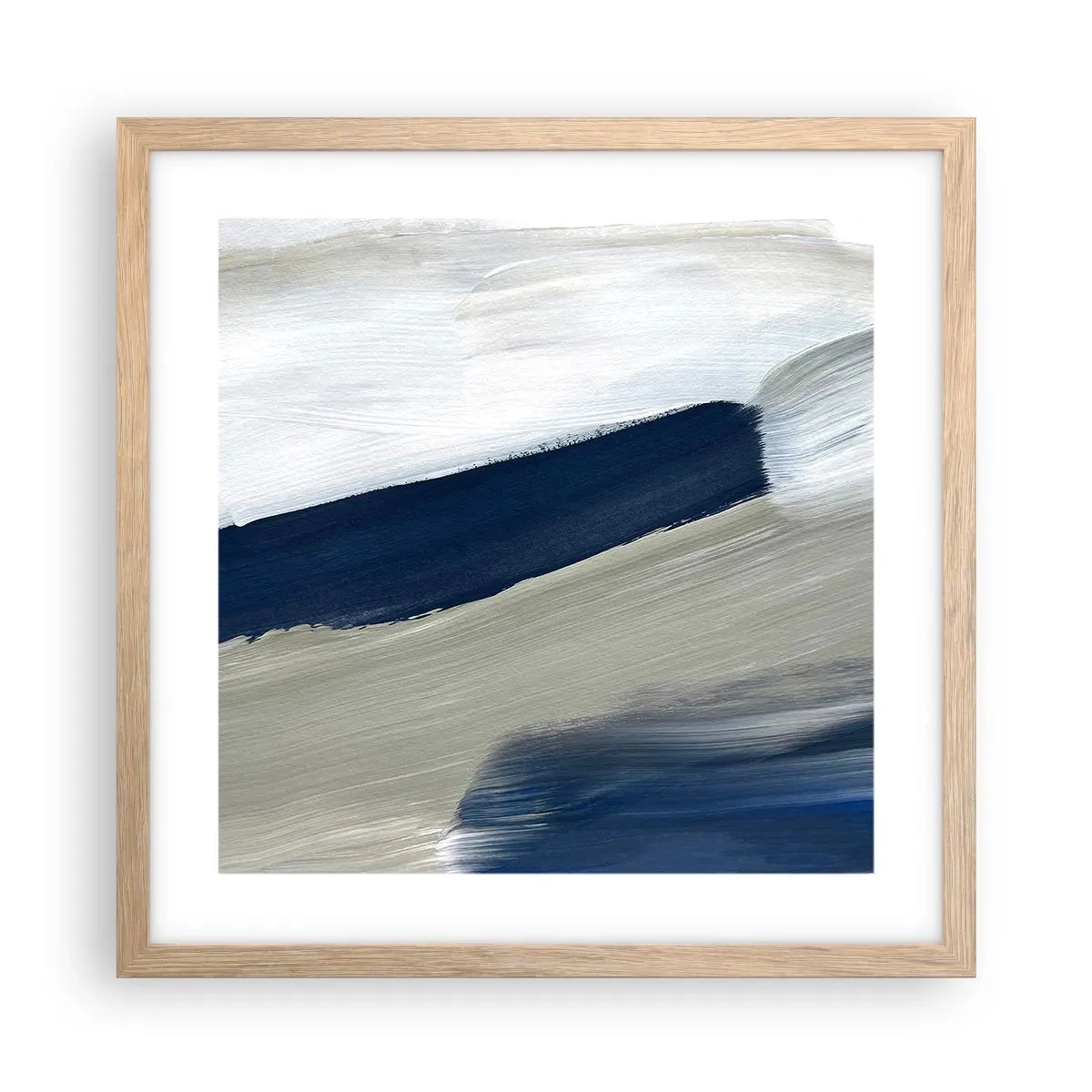 Poszter világos tölgy keretben - Találkozás a fehérrel - 40x40 cm