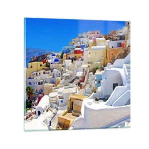 Üveg kép - Álom a görög nyárról - 40x40 cm
