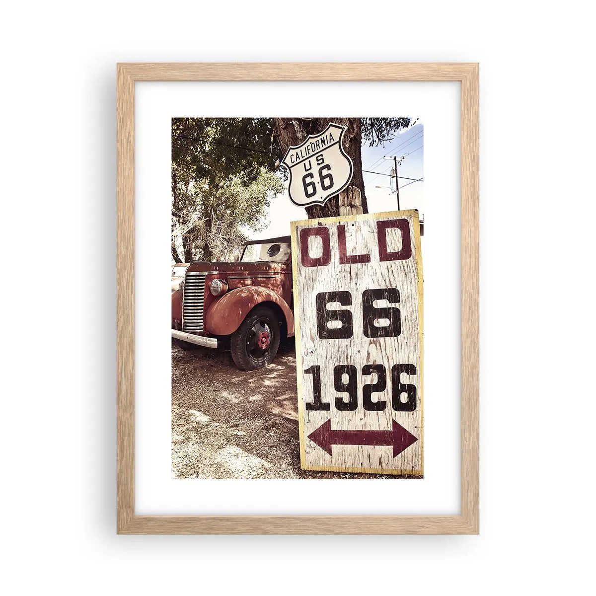 Poszter világos tölgy keretben - Az amerikai tartomány legendája - 30x40 cm