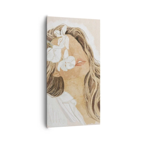 Vászonkép - A virágok között ujjongva - 65x120 cm