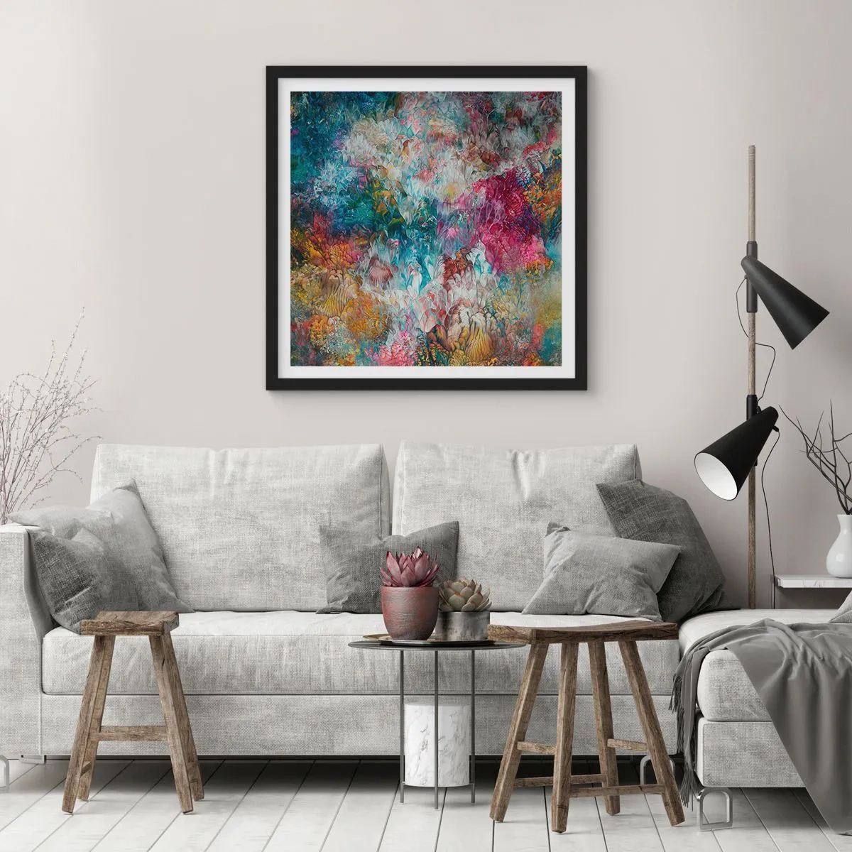 Poszter fehér keretben - Teljes virágzásban - 60x60 cm