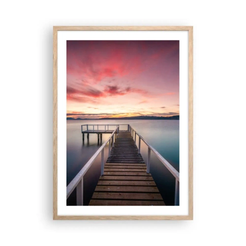 Poszter világos tölgy keretben - Az este szelíd lángja - 50x70 cm