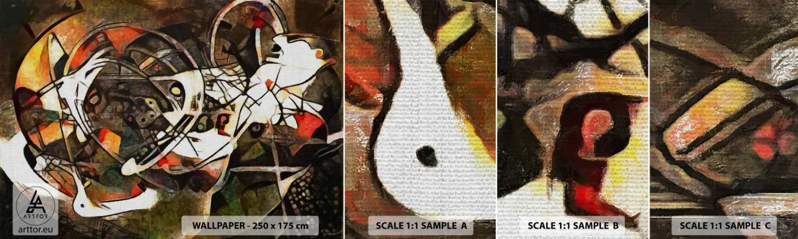 Fotótapéta Minta Öntapadós Deluxe Sticker - Hallod a mozgást? - Absztrakció, Kubizmus, Darab - 100x30 cm