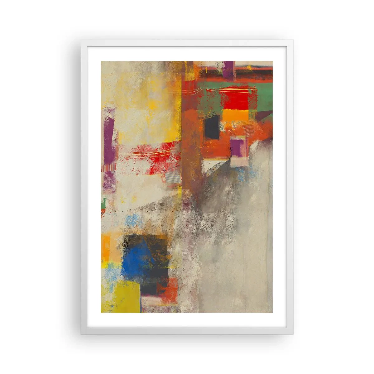 Poszter fekete keretben - Színgeometria - 50x70 cm