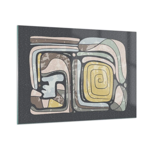 Üveg kép - Absztrakció pre-kolumbián szellemben - 100x70 cm