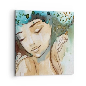 Vászonkép - Lady in blue - 70x70 cm