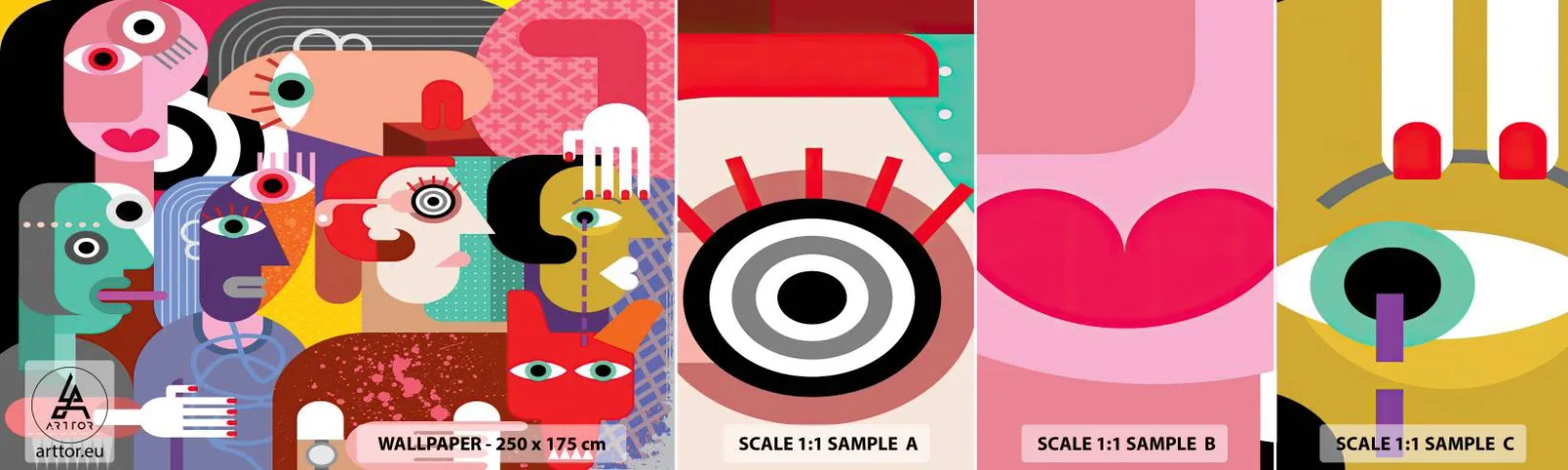 Fotótapéta Minta Standard Eco - Picassó úrtól vagyunk - Absztrakció, Kubizmus, Emberek - 100x30 cm