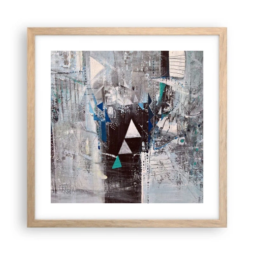 Poszter világos tölgy keretben - A háromszögek felülíró sorrendje - 40x40 cm