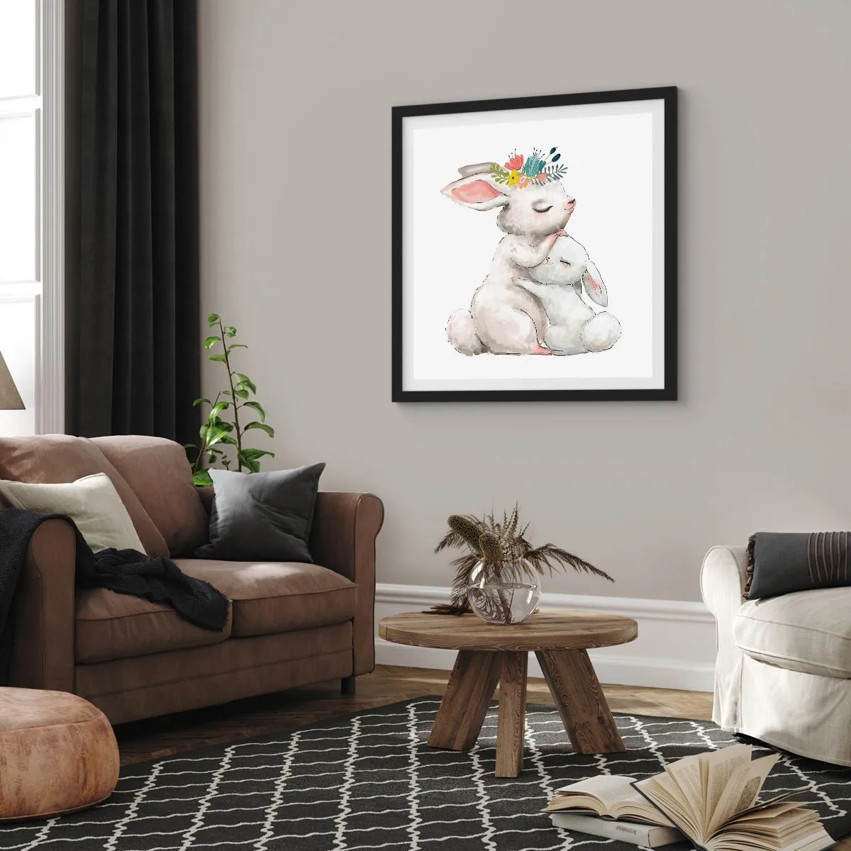 Poszter fehér keretben - Nincs olyan, mint anyánál - 60x60 cm