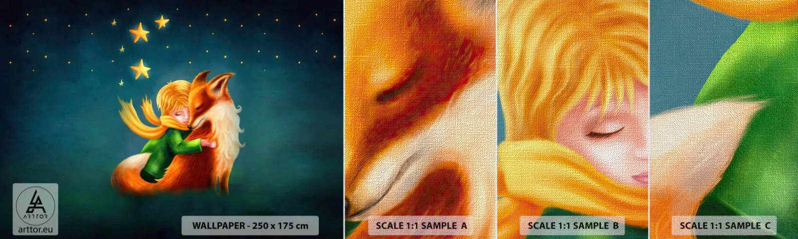 Fotótapéta Minta Premium Canvas - Kis herceg - Gyerekeknek, Róka, Fiú - 100x30 cm