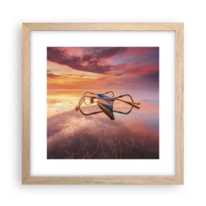 Poszter világos tölgy keretben - Egy trópusi este nyugalma - 30x30 cm