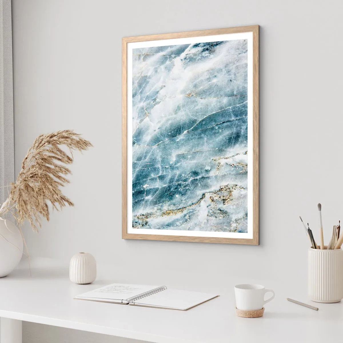 Poszter világos tölgy keretben - Jégvilág - 30x40 cm