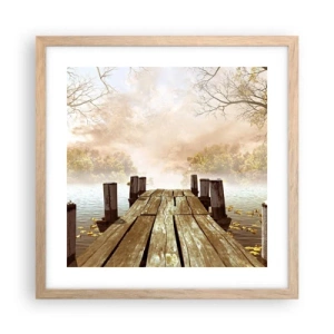 Poszter világos tölgy keretben - Az ősz enyhe szomorúsága - 40x40 cm