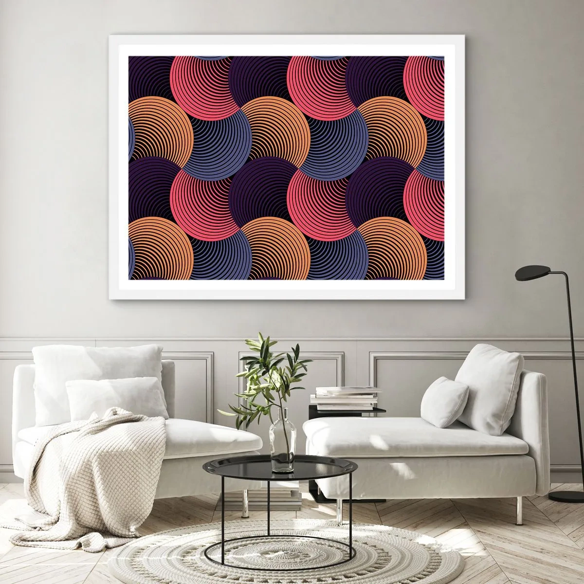 Poszter fekete keretben - Körkörös ritmusban - 91x61 cm