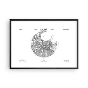 Poszter fehér keretben - Doha anatómiája - 70x50 cm