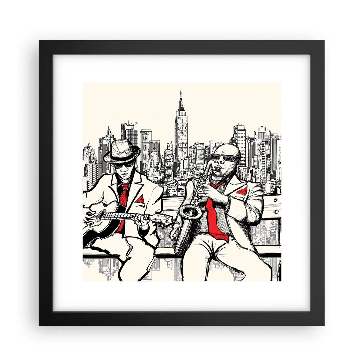 Poszter fehér keretben - New York-i improvizáció - 30x30 cm