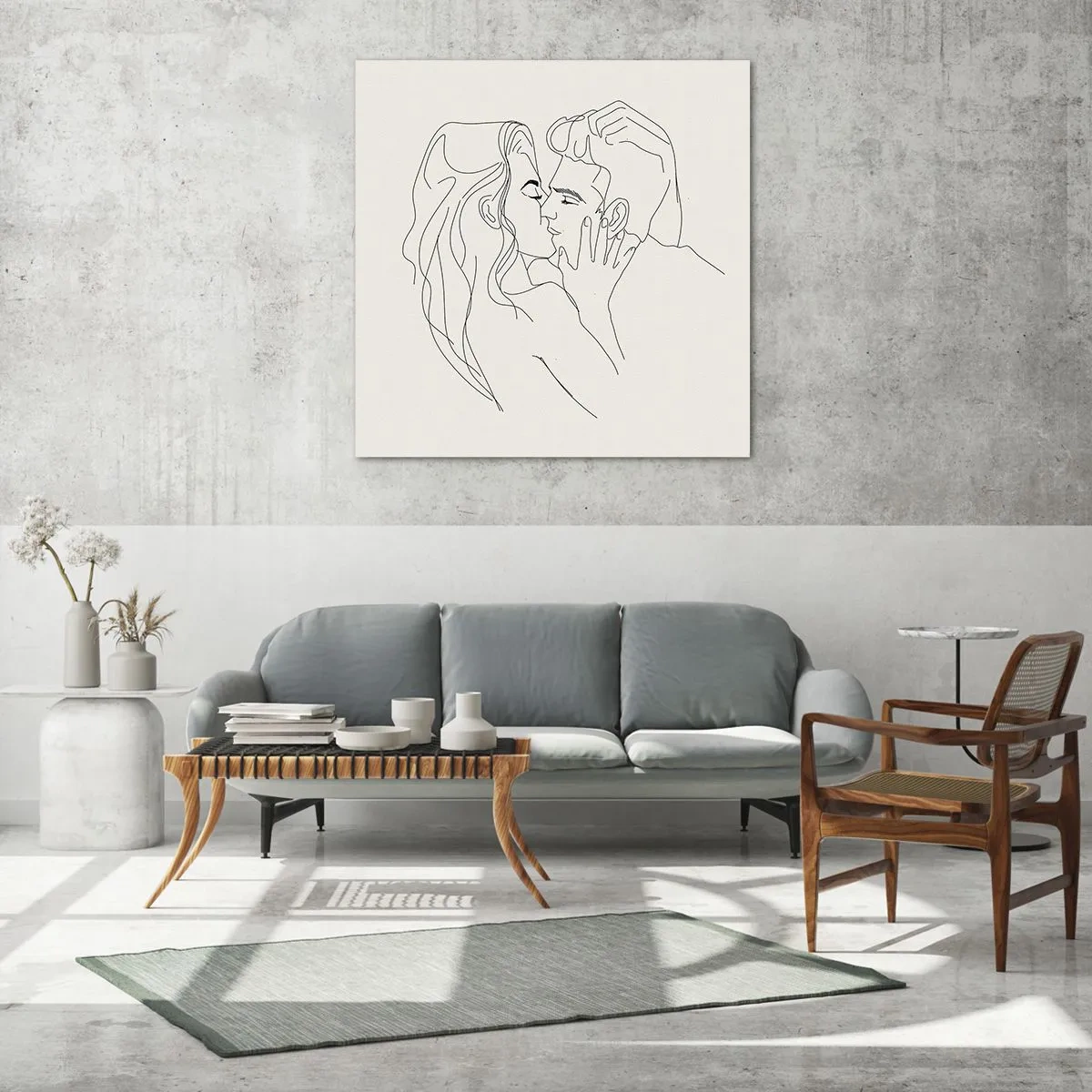 Üveg kép - Összegabalyodva az érzésben - 60x60 cm