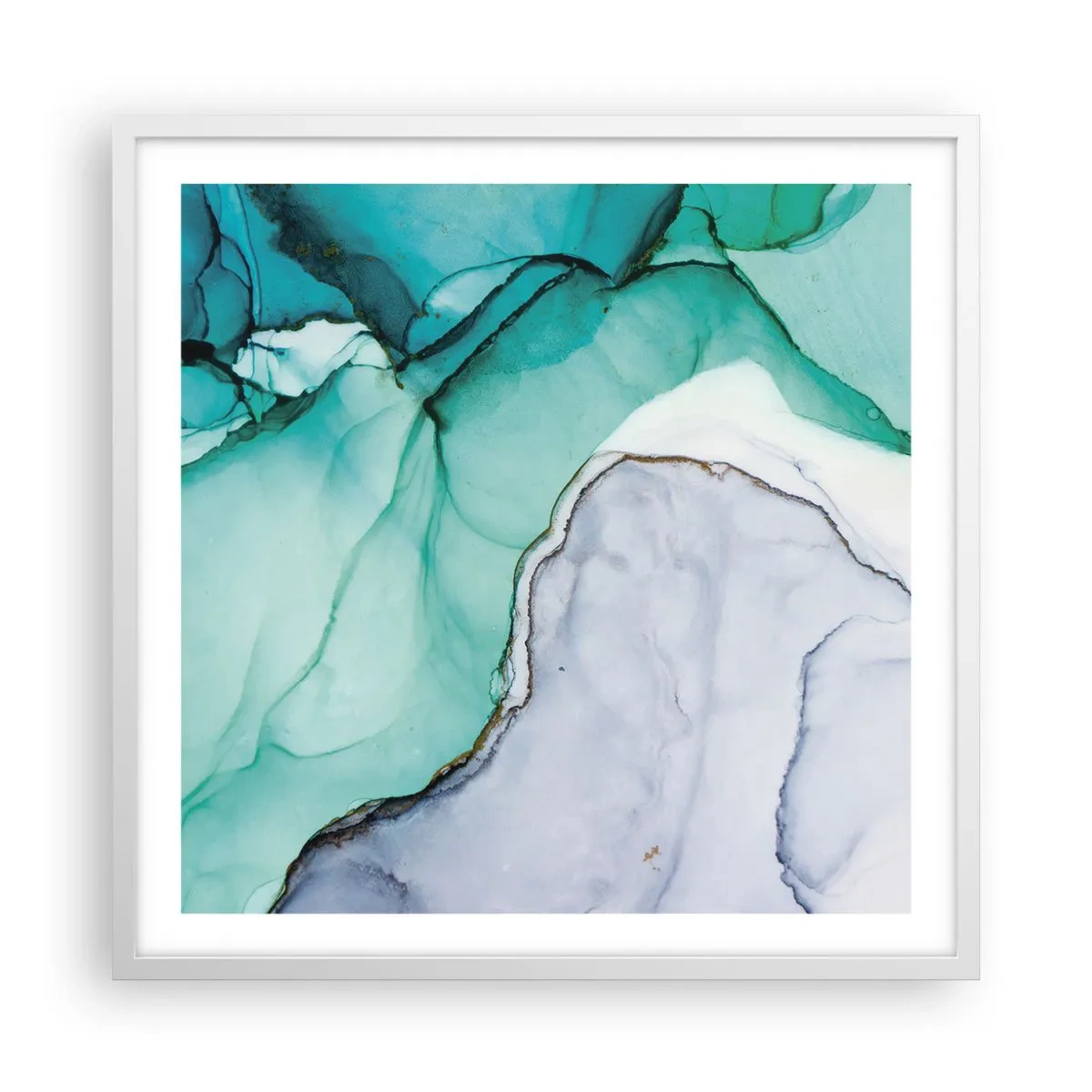 Poszter fekete keretben - Tanulmány türkizben - 60x60 cm