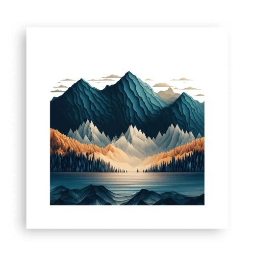 Poszter - Tökéletes hegyi táj - 30x30 cm