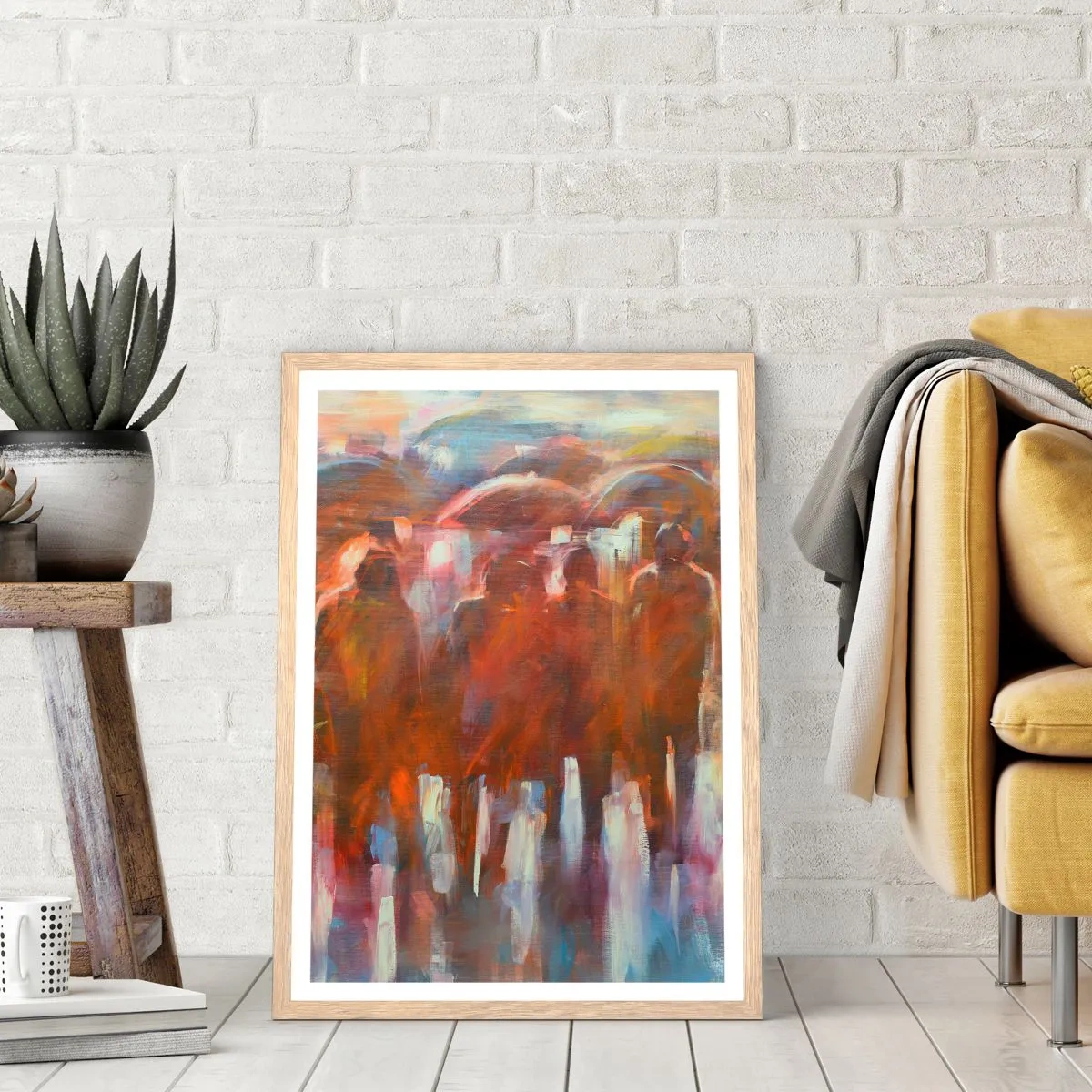 Poszter világos tölgy keretben - Egyenlőek esőben és ködben - 50x70 cm