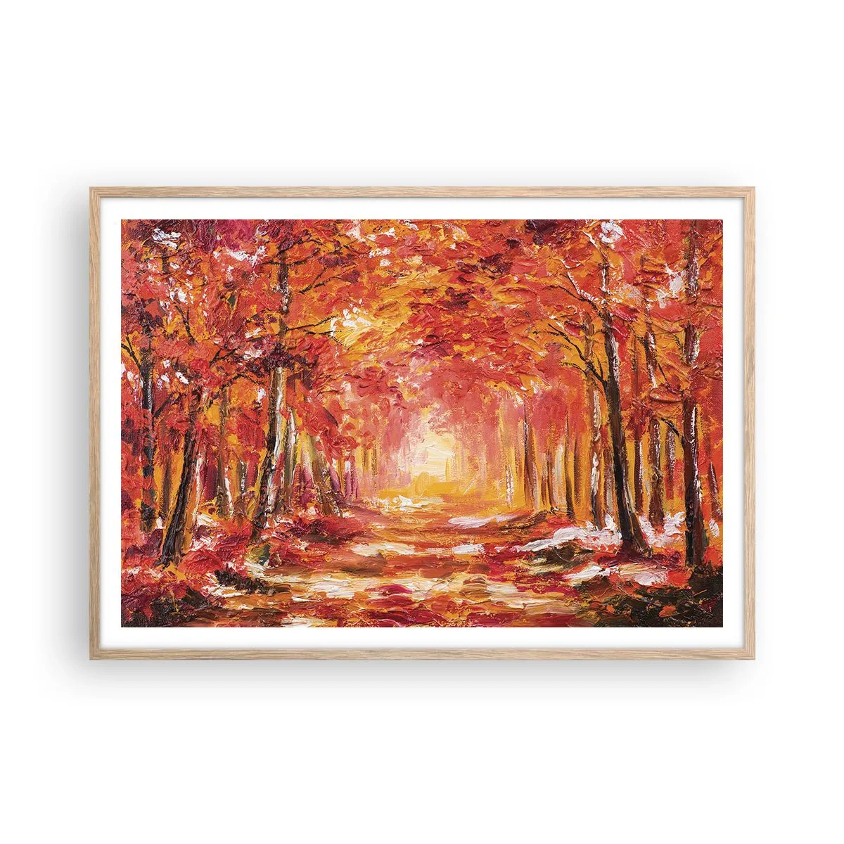 Poszter világos tölgy keretben - Rézerdő - 100x70 cm