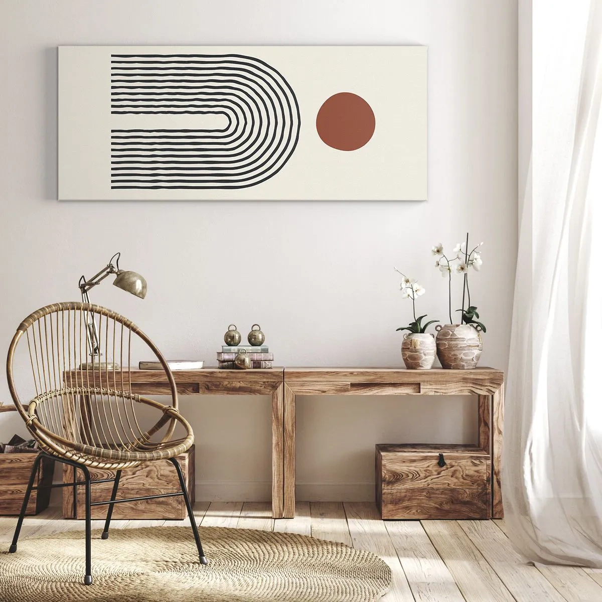 Vászonkép - Formák és színek vonzalma - 100x40 cm