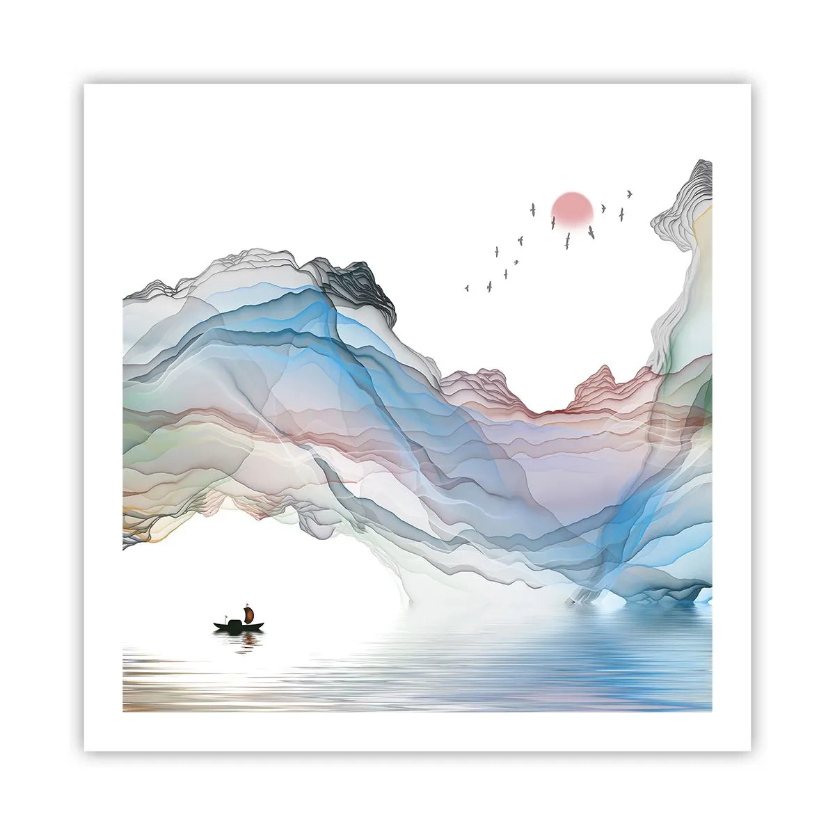 Poszter - A kristály hegyek felé - 60x60 cm