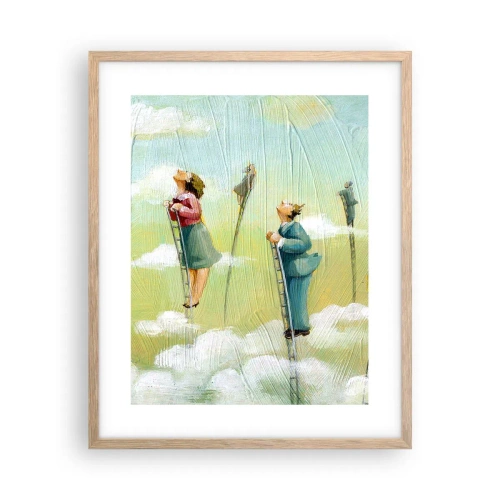 Poszter világos tölgy keretben - Az álmod mögött - 40x50 cm