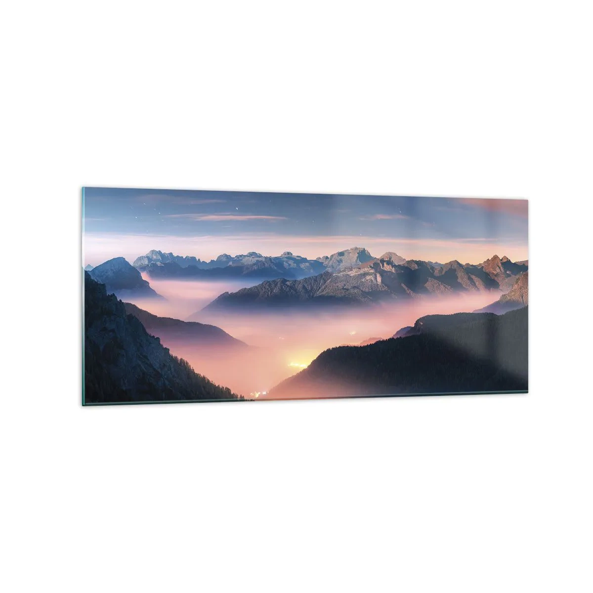 Üveg kép - Fény a völgyekben - 120x50 cm