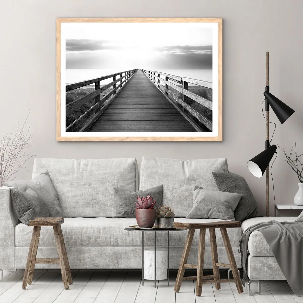 Poszter világos tölgy keretben - A messzeségbe... - 70x50 cm