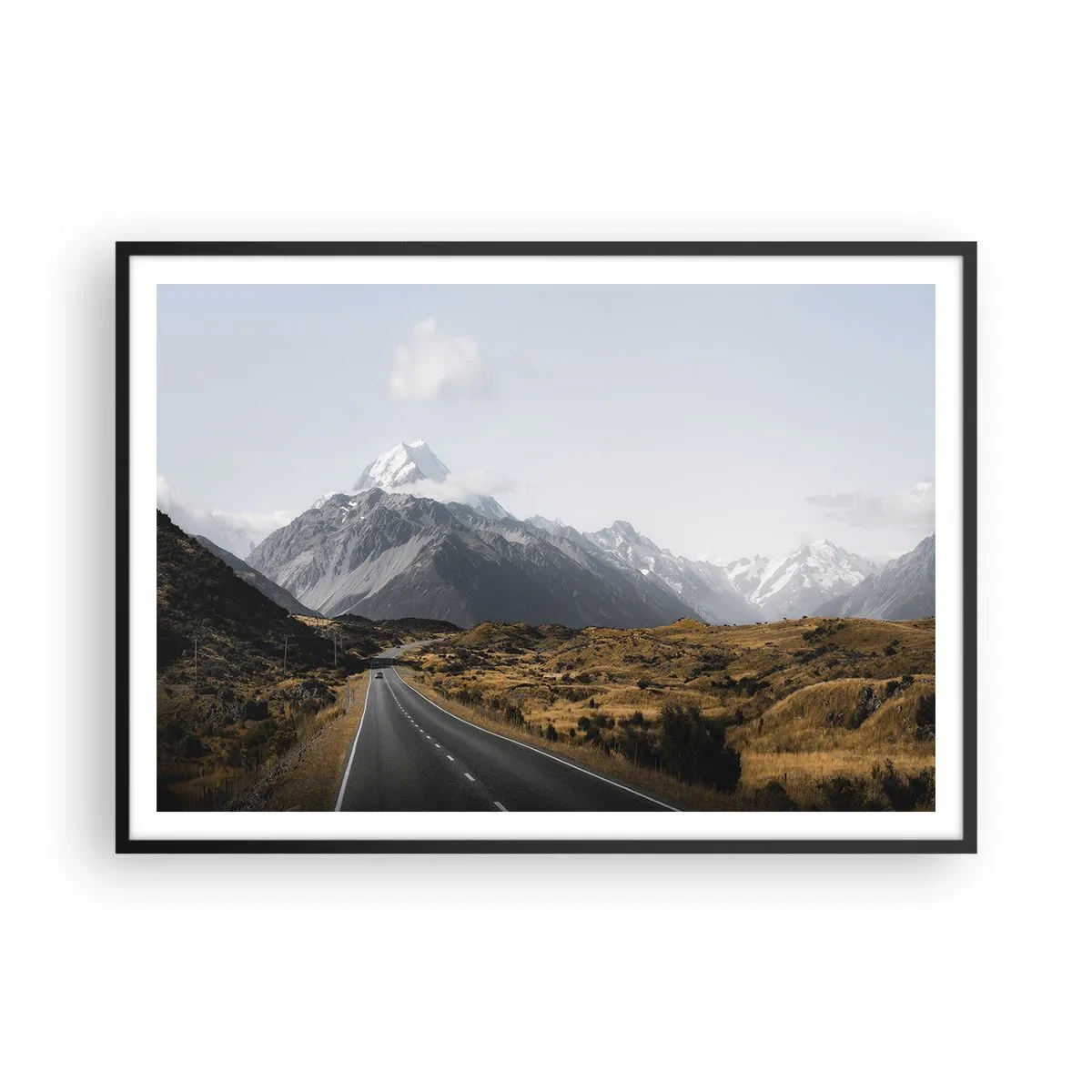 Poszter fehér keretben - Út a hegyek szívébe - 100x70 cm