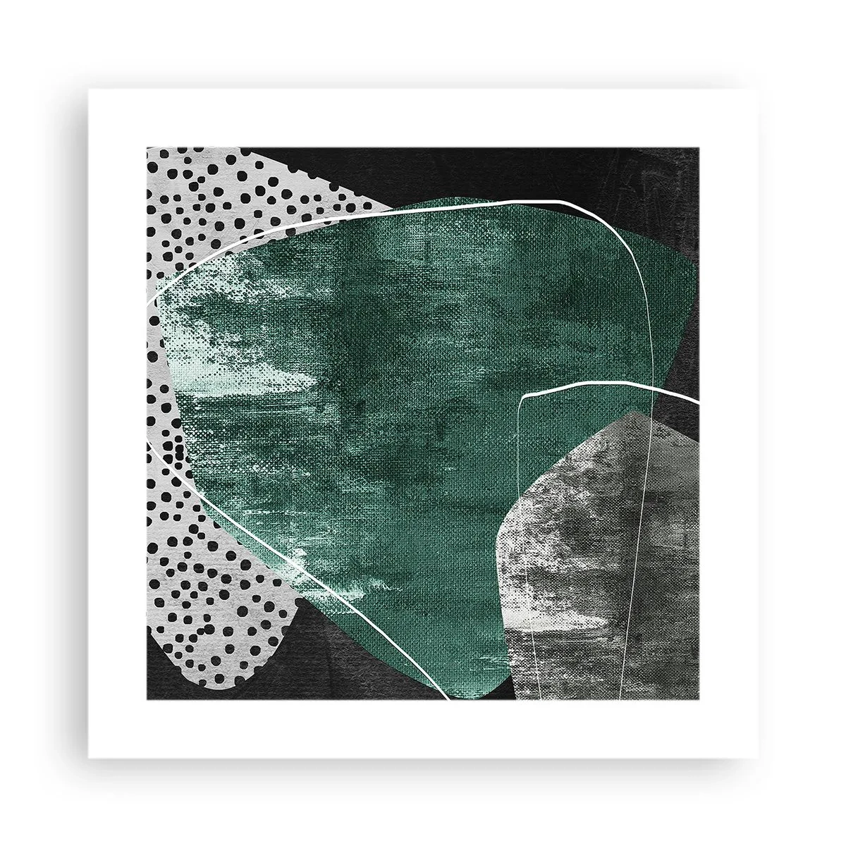 Poszter - Színes absztrakció aranypehellyel - 40x40 cm