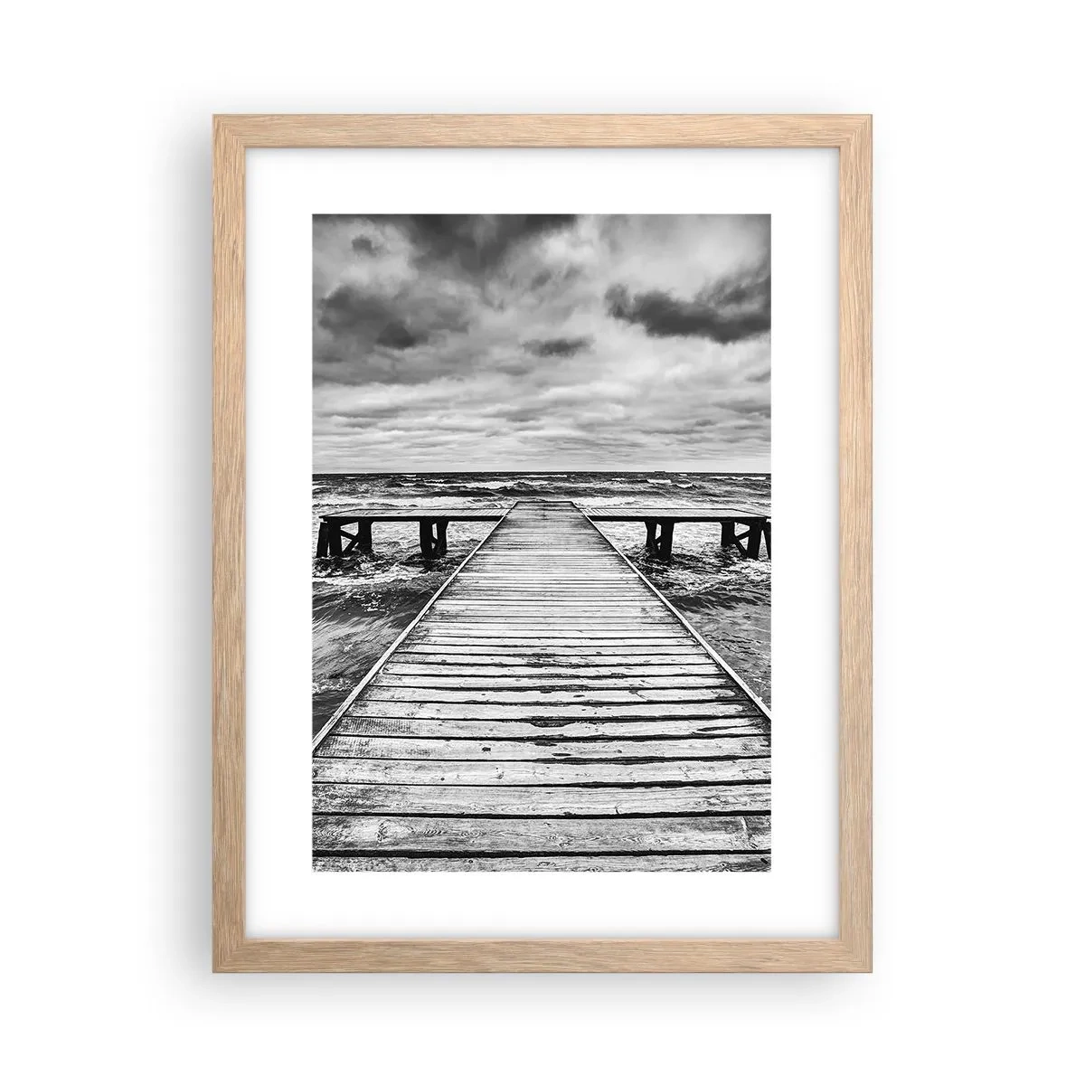 Poszter világos tölgy keretben - Várom, hogy elűzze a szél... - 30x40 cm