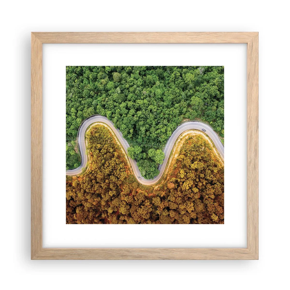 Poszter világos tölgy keretben - Határok és áttörések - 30x30 cm