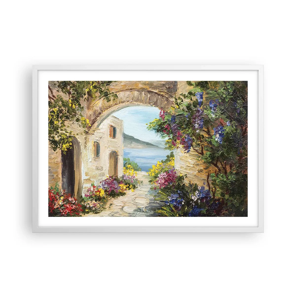 Poszter fekete keretben - Egy tengerparti vidék varázsa - 70x50 cm